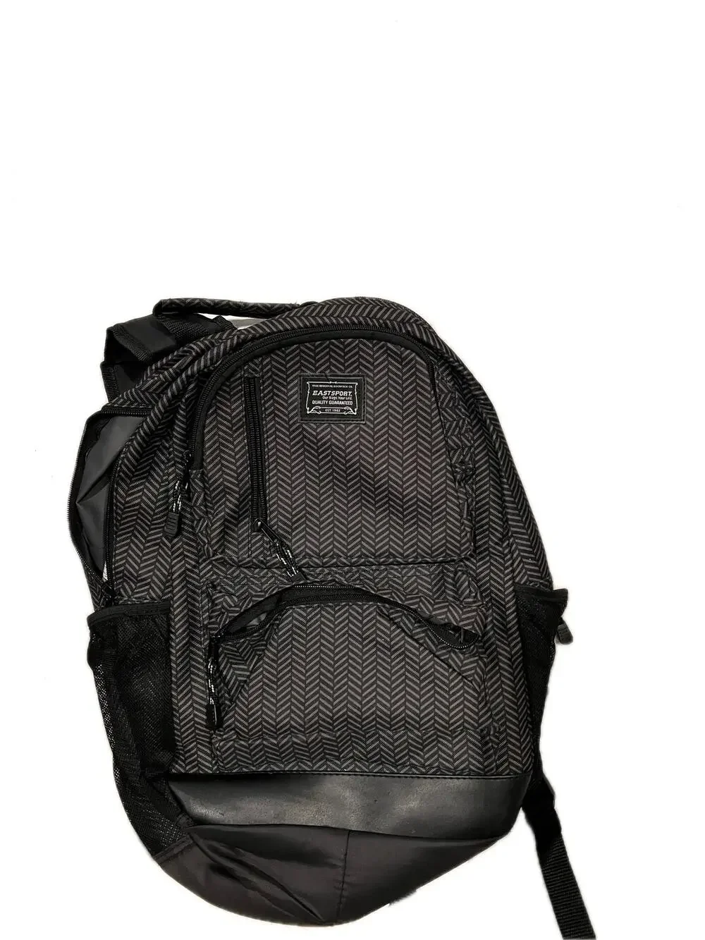 Eastsport Herringbone Black Gray Backpack